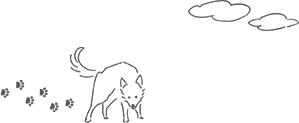 歩く犬のイラスト
